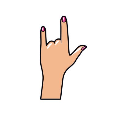 el işareti rock pop art vektör çizim ile tasarım