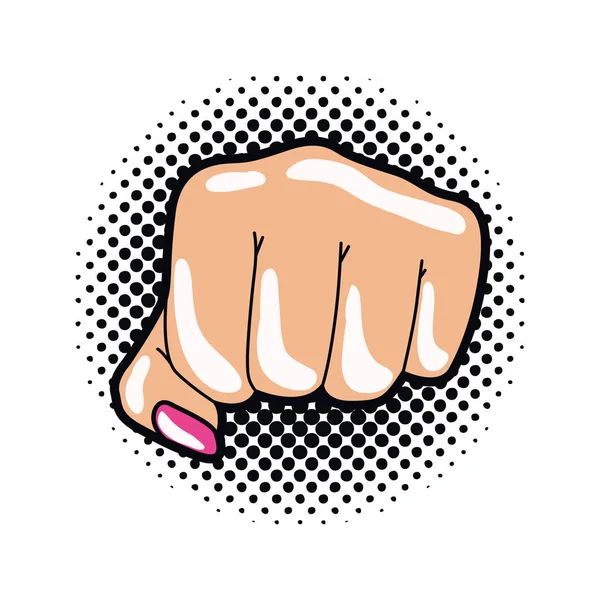 Hand in sign power pop art — Stock Vector