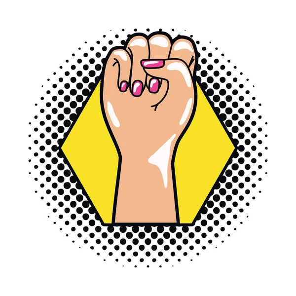 Hand in teken power pop art — Stockvector
