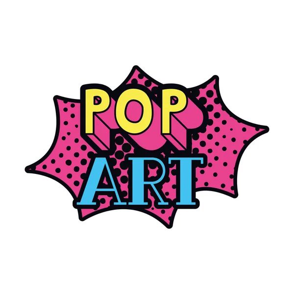 Pop art etiqueta icono aislado — Archivo Imágenes Vectoriales