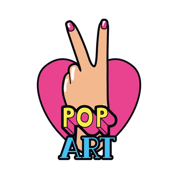Ruce s znamení míru a rád pop-art — Stockový vektor