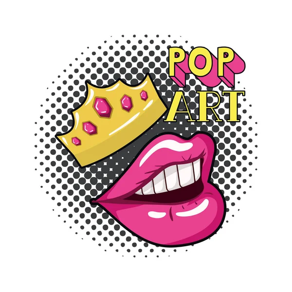 kadın ağız pop sanat stil izole simgesi