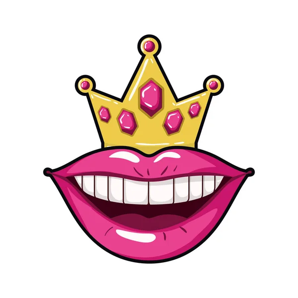 Kobiece usta pop-art styl ikona na białym tle — Wektor stockowy