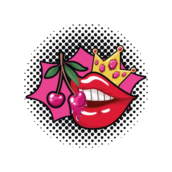 kadın ağzı kiraz meyve ile damlama