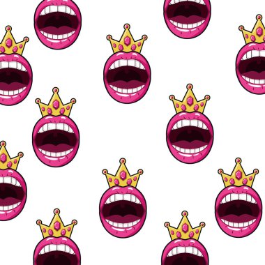 kadın ağız pop sanat tarzı desen