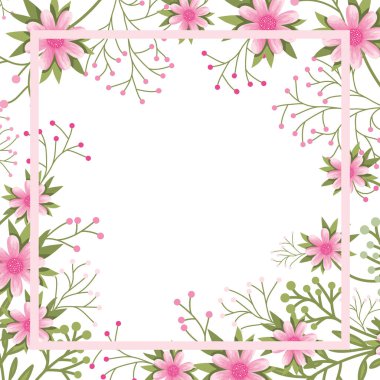 çiçek yaprakları ile çerçevesi izole simgesi ile