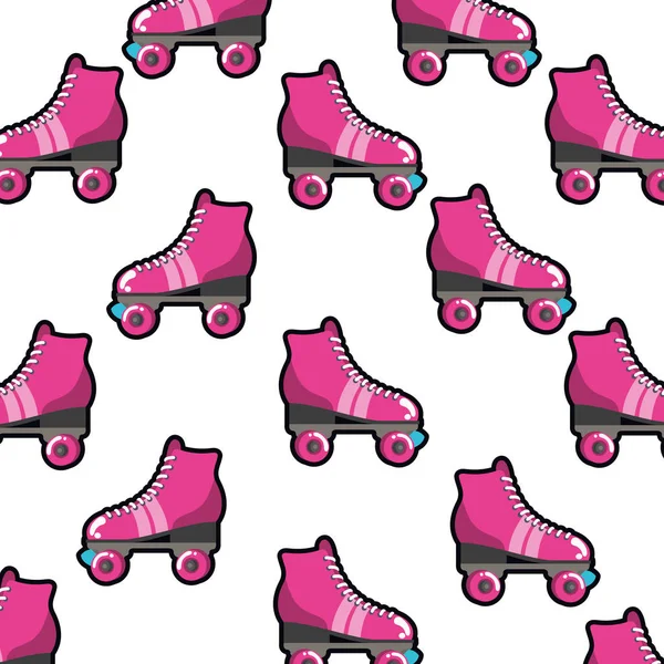 Roller skates pattern isolated icon — Stock Vector