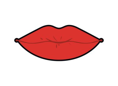 kadın dudaklar pop sanat stil izole simgesi