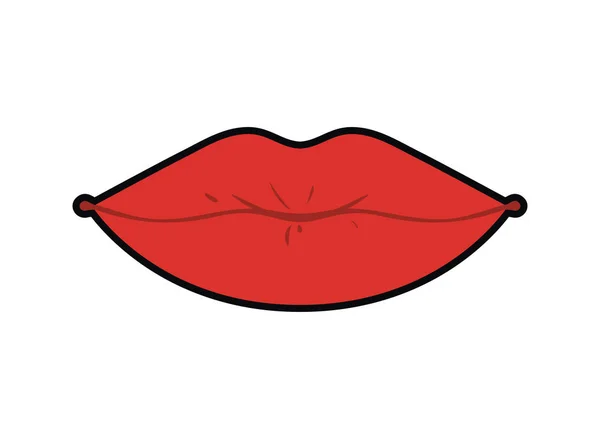 Female lips pop art style isolated icon — Stock Vector