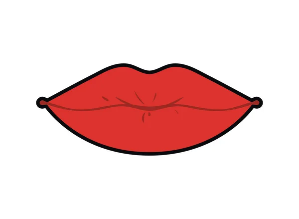 Labios femeninos pop arte estilo aislado icono — Archivo Imágenes Vectoriales