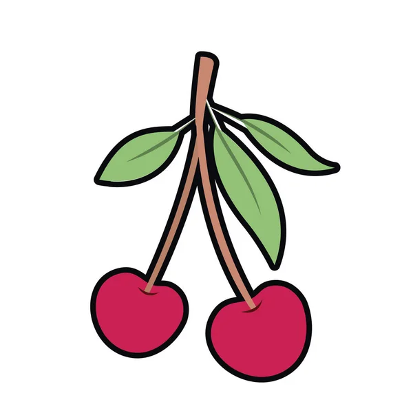 Kersen fruit geïsoleerde pictogram — Stockvector