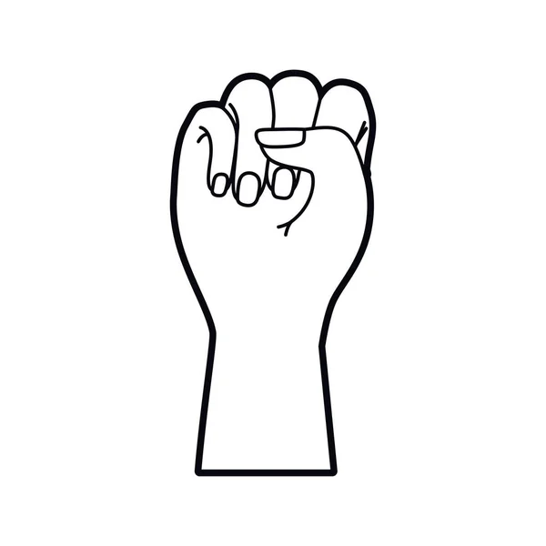 Main dans signe puissance pop art — Image vectorielle