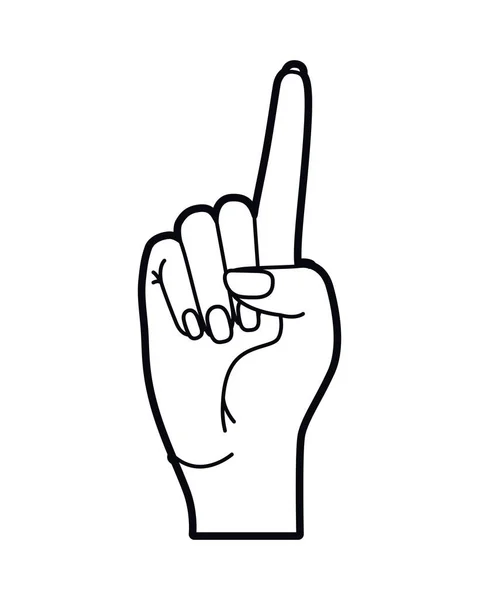 Hand mit Zeigefinger nach oben Pop Art — Stockvektor