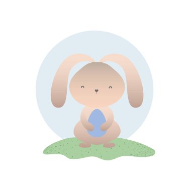 Paskalya tavşan yumurta izole simgesiyle