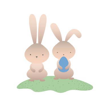 Paskalya tavşanımı yumurta izole simgesiyle