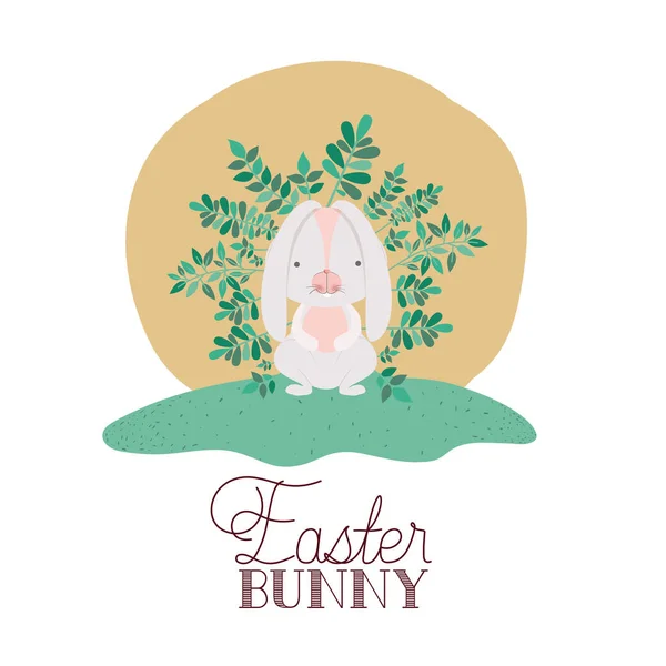 Easter bunny label geïsoleerde pictogram — Stockvector