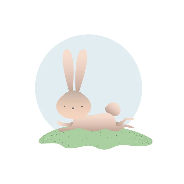 Ładny królik na białym tle ikona — Wektor stockowy