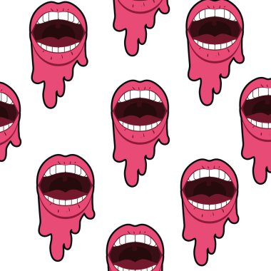 desen kadın ağız pop sanat tarzı