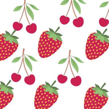 kiraz ve çilek simgesi desen