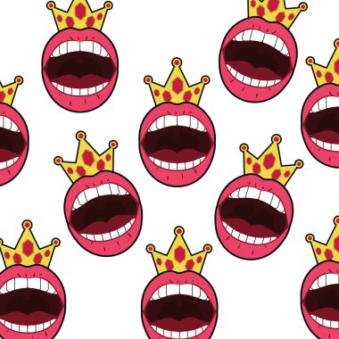 kadın ağız pop sanat tarzı desen