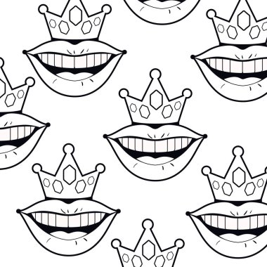 kadın ağız pop sanat tarzı desen
