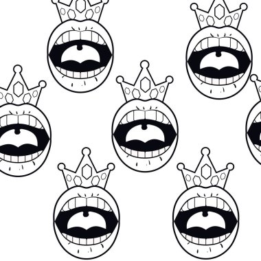 kadın ağız pop sanat tarzı desen