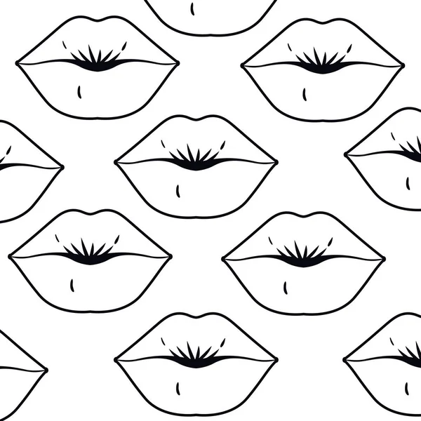Motif bouche féminine style pop art — Image vectorielle