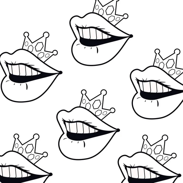 Жіночий рот поп-арт стиль візерунок — стоковий вектор