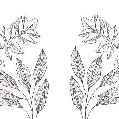 çiçek desen ve izole simgesi yapraklar