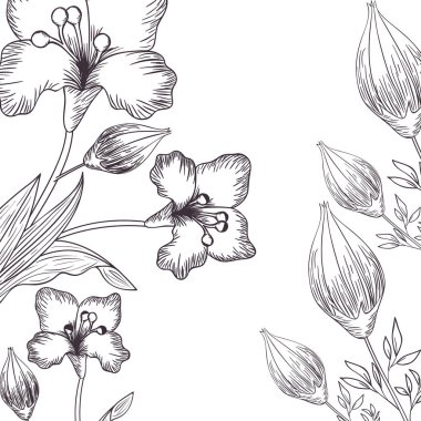 çiçek desen ve izole simgesi yapraklar