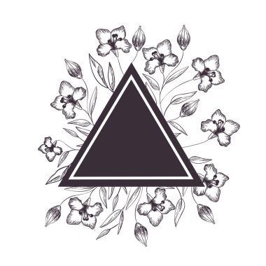 bitkiler ve otlar izole simgesi olan çerçeve