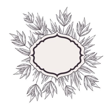 bitkiler ve otlar izole simgesi olan çerçeve