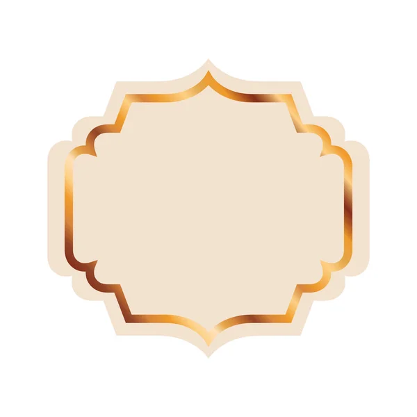 Elegante marco dorado aislado icono — Vector de stock
