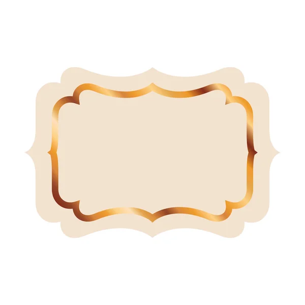 Elegante cornice dorata isolata icona — Vettoriale Stock