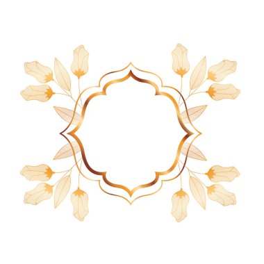 bitkiler ve otlar izole simgesi olan çerçeve