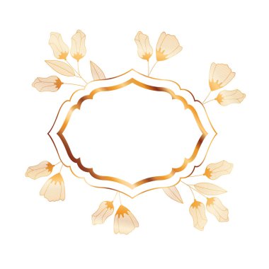 bitkiler ve otlar izole simgesi olan çerçeve