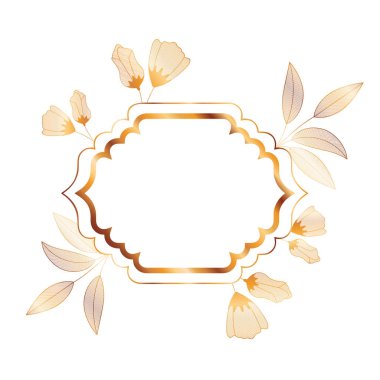 bitkiler ve otlar izole simgesi olan çerçeve