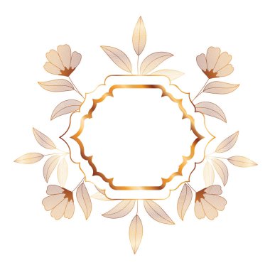 bitkiler ve otlar izole simgesi olan çerçeve