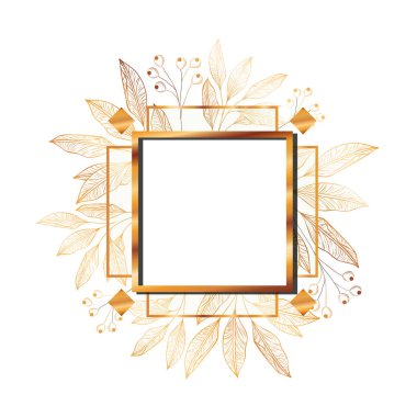 bitkiler ve otlar izole simgesi olan çerçeve