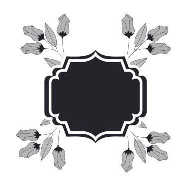 bitkiler ve otlar izole simgesi olan çerçeve