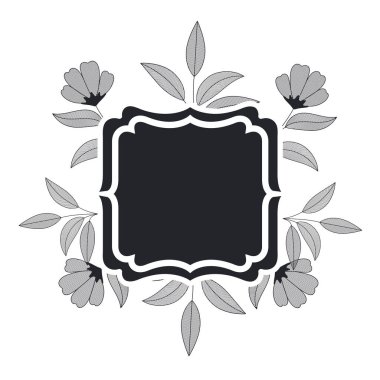 bitkiler ve otlar izole simgesi olan çerçeve