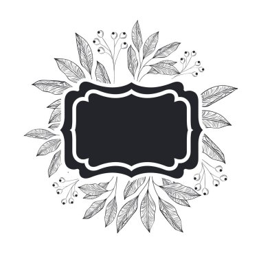 bitkiler ve otlar izole simgesi olan çerçeve