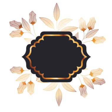 bitkiler ve otlar izole simgesi olan çerçeve