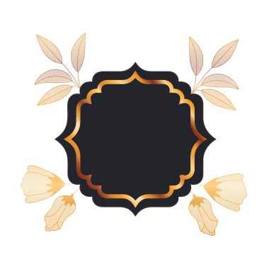 bitkiler ve otlar izole simgesi olan çerçeve