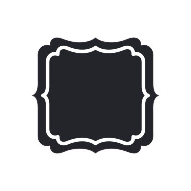 zarif çerçeve siyah izole simgesi