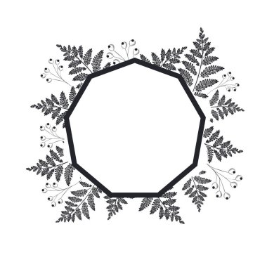 bitkiler ve otlar izole simgesi olan çerçeve