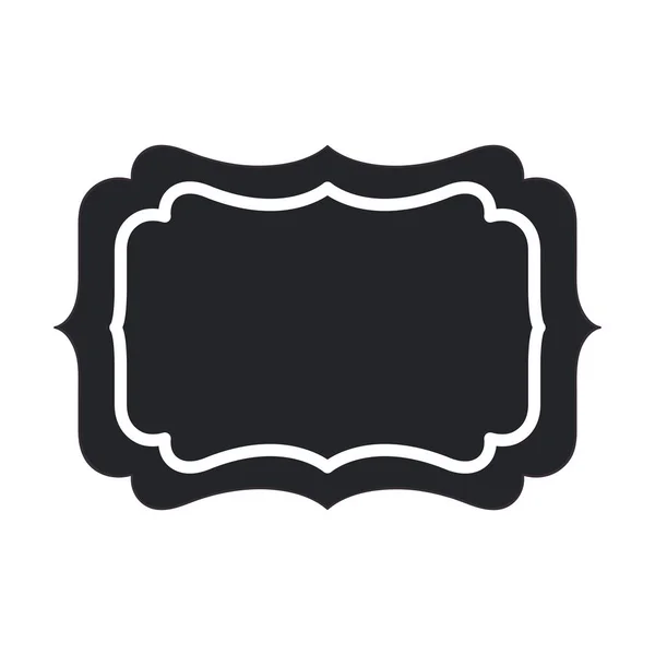 Elegante quadro ícone isolado preto —  Vetores de Stock