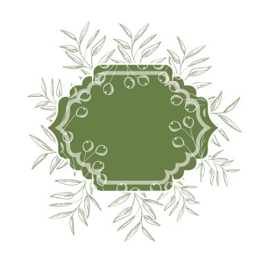 bitkiler ve otlar izole simgesi olan çerçeve