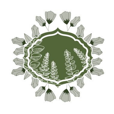 bitkiler ve otlar izole simgesi olan çerçeve