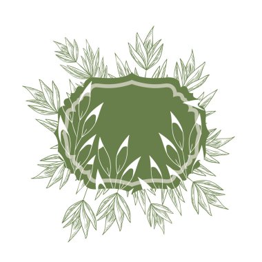 bitkiler ve otlar izole simgesi olan çerçeve